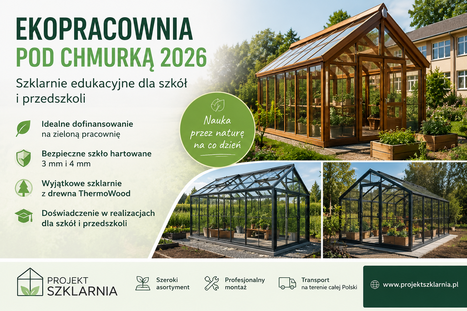 Ekopracownia pod chmurką 2026 – dofinansowanie, szklarnia dla szkoły